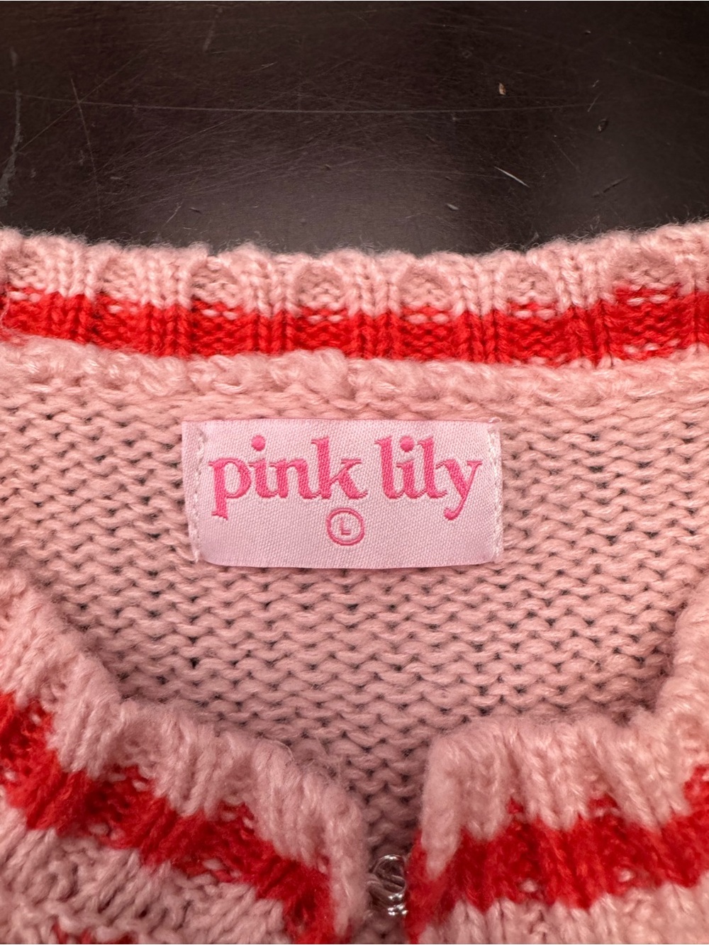 Pink Lily Pastel Pink Crochet Patchwork Cardigan - Picture 5 of 17
